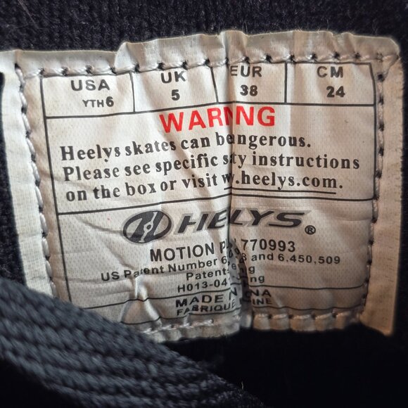 Heelys Motion Plus Black Skate Shoes Youth 6 Roller Sneaker Wheels YTH6 - Picture 9 of 9